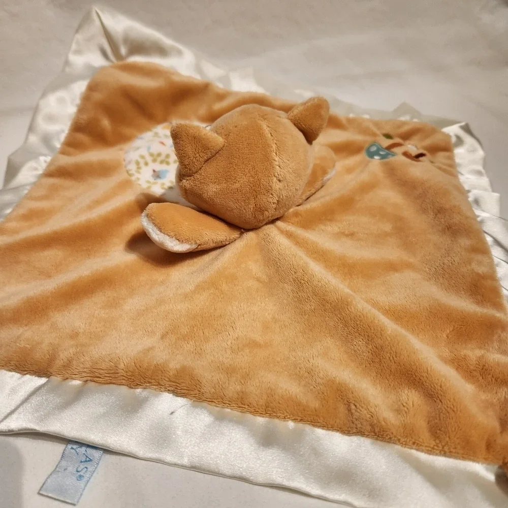Douglas Baby Cuddle‎ Fox Lovey with Tail  Woodland Mushrooms Satin Edge Blanket